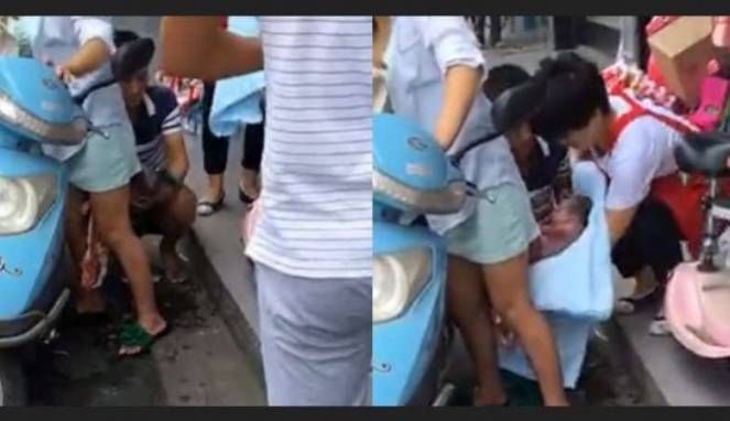 Bukti Hebatnya Emak-emak, Melahirkan Saat Mengendarai Motor