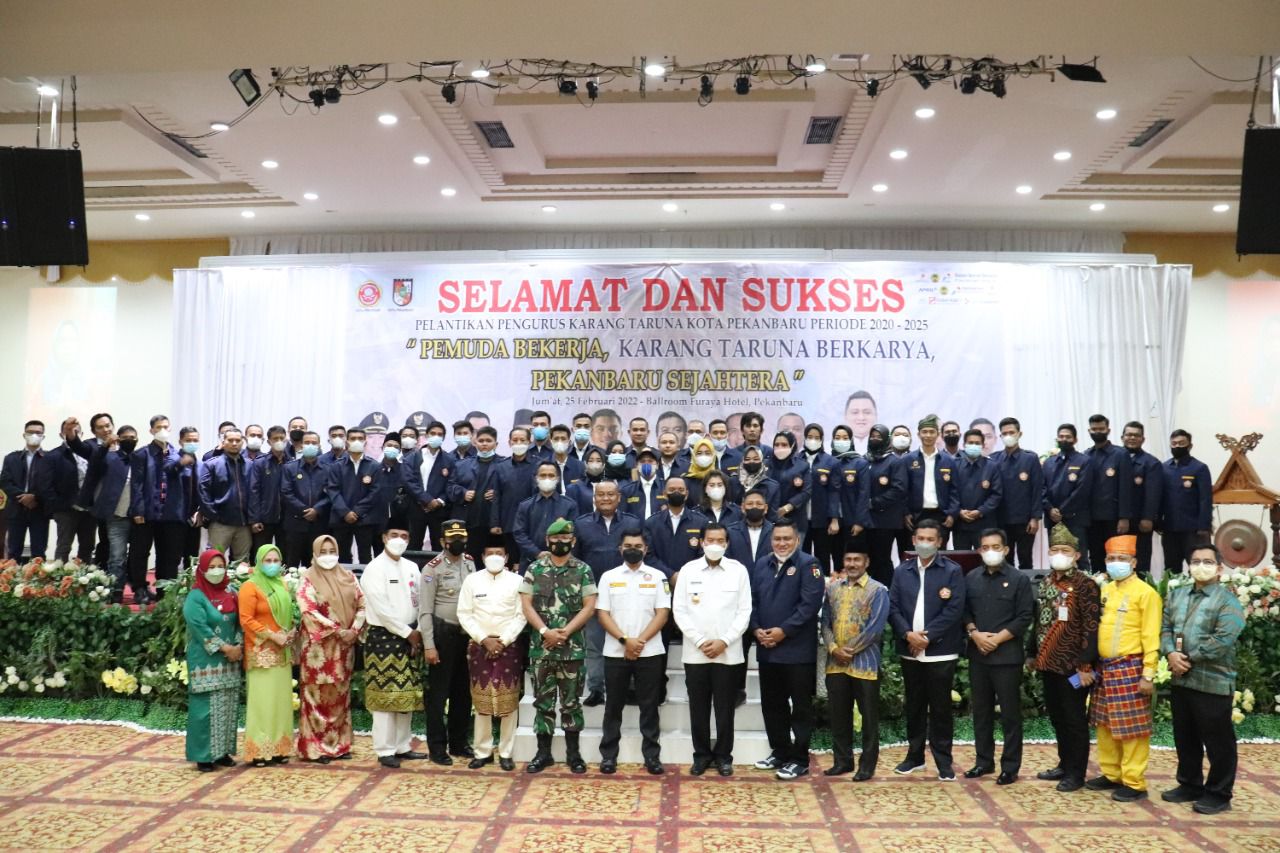 Dilantik Walikota Firdaus, Ini Nama-nama Pengurus Karang Taruna Pekanbaru Periode 2020-2025