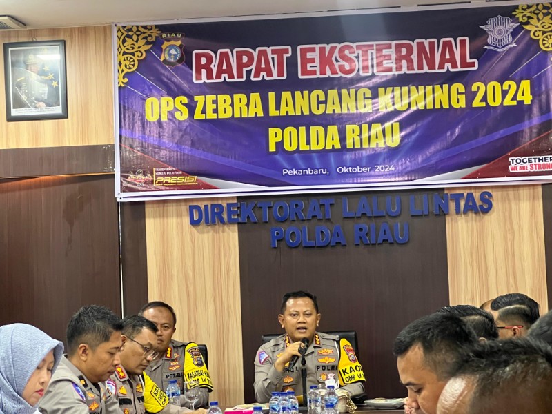 Dirlantas Polda Riau Pimpin Rapat Koordinasi Eksternal Operasi Zebra Lancang Kuning 2024