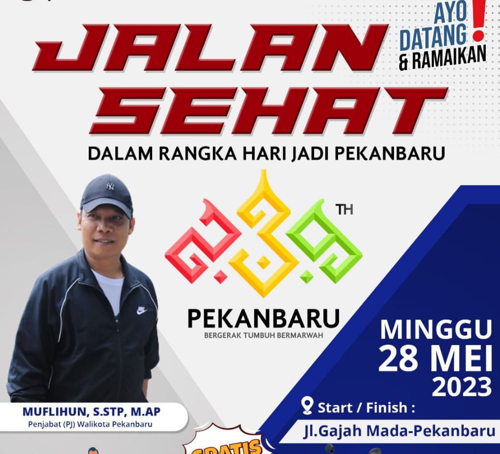 Siapkan Hadiah 3 Unit Sepeda Motor, Pemko Pekanbaru Gelar Jalan Sehat Minggu ini