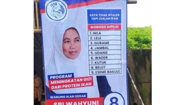 Viral Baliho Iklan Warung Ikan Segar Dibuat Mirip Kampanye Caleg