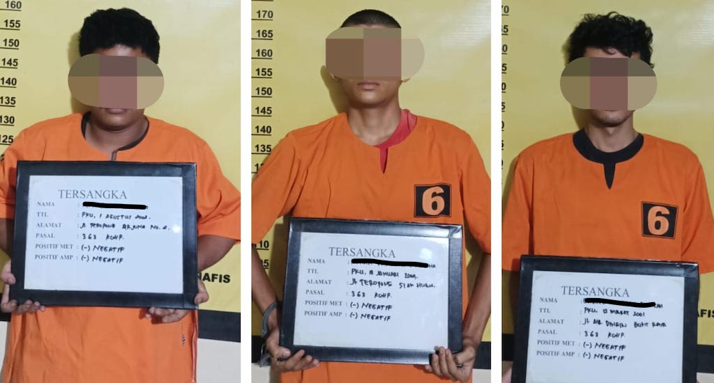 Curi Sepeda Motor Teman, Tiga Pemuda di Pekanbaru Diringkus Polisi