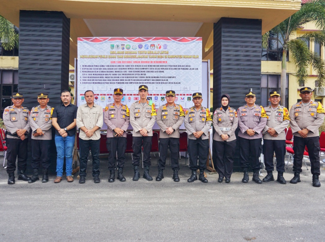 Polres Rohil Deklarasi Tertib Berlalu Lintas Demi Pemilu Damai 2024
