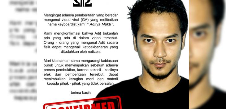 Band Mirror Konfirmasi Bukan Aditya Mukti di Video Syur dengan Perempuan Mirip Gisel