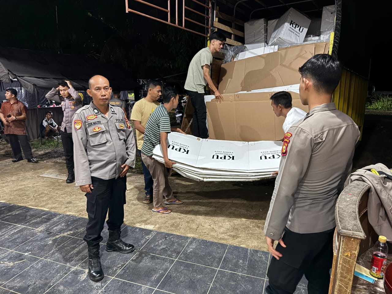 Polres Kuansing Amankan Gudang Logistik KPU sebagai Bagian dari Operasi Mantap Praja Lancang Kuning 2024