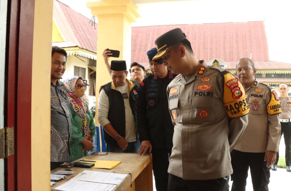 Kapolres Inhu dan Tim Pamatwil Polda Riau Monitoring Pleno