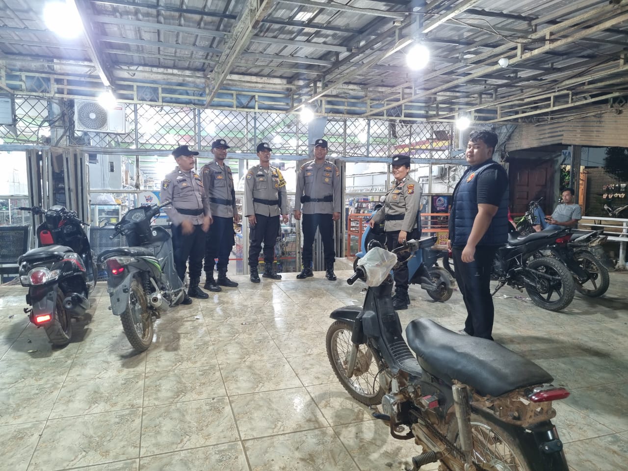 Cegah Premanisme, Polsek Bangko Pusako Gelar Patroli KRYD Malam Hari