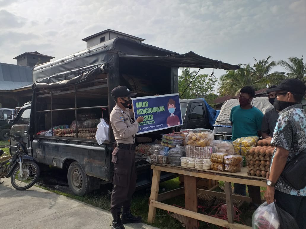 Optimalkan Pemantauan dan Pengawasan Prokes di Wilkum, Polsek Teluk Meranti Gencar Operasi Yustisi