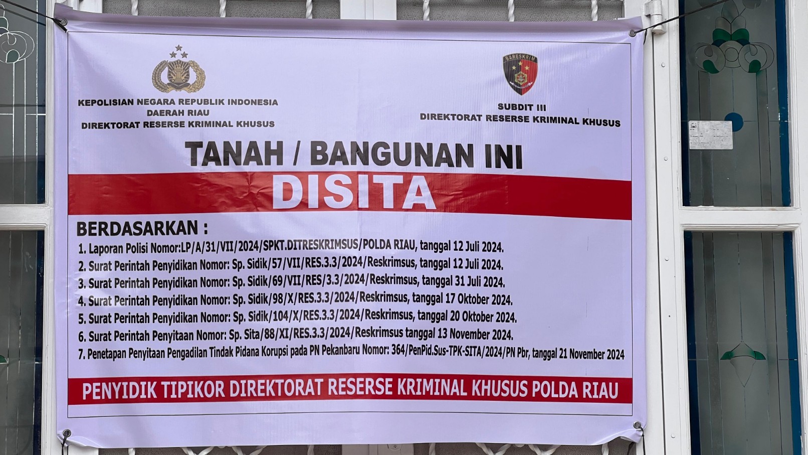 Polda Riau: Penyitaan Aset Kasus SPPD Fiktif sudah Transparan dan Sesuai Hukum