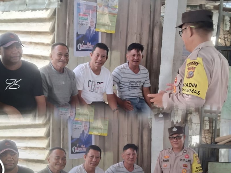 Babinkamtibmas Desa Tanah Merah Cooling System, Ajak Masyarakat Ciptakan Pemilu Damai 2024