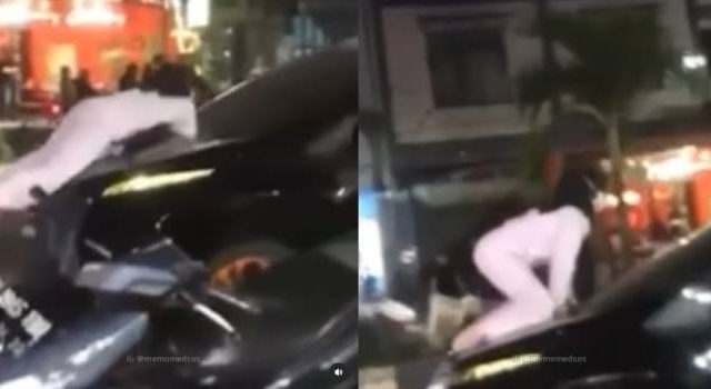Viral, Video Istri Adang dan Naiki Kap Mobil Suami yang Bawa Pelakor di Asahan