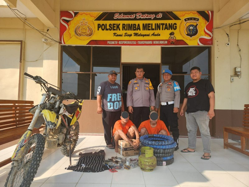 Tim Opsnal Polsek Rimba Melintang Tangkap 2 Pelaku Spesialis Pembobol Rumah Kosong