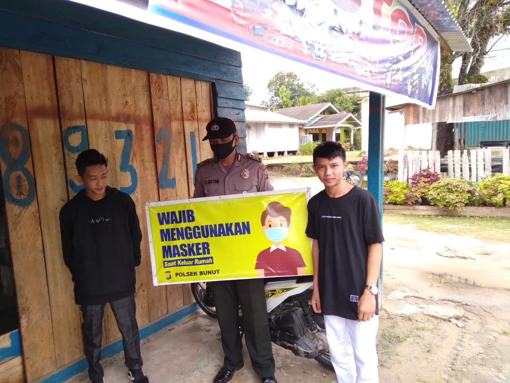 Polsek Bunut Imbau Masyarakat Gunakan Masker Setiap Saat 