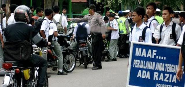 Banyak Pelajar Terjaring Razia di Tugu Keris Pekanbaru