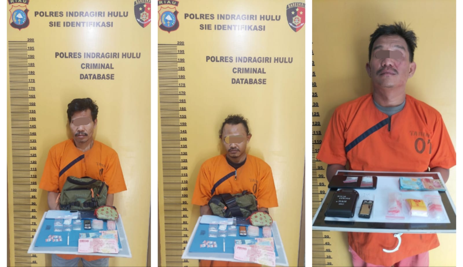 Dalam 1 Hari, Polres Inhu Ringkus 3 Pengedar Sabu di Dua Kecamatan