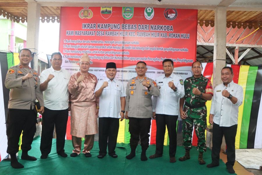 Desa Rambah Hilir Jadi Percontohan Kampung Bebas Narkoba di Rokan Hulu