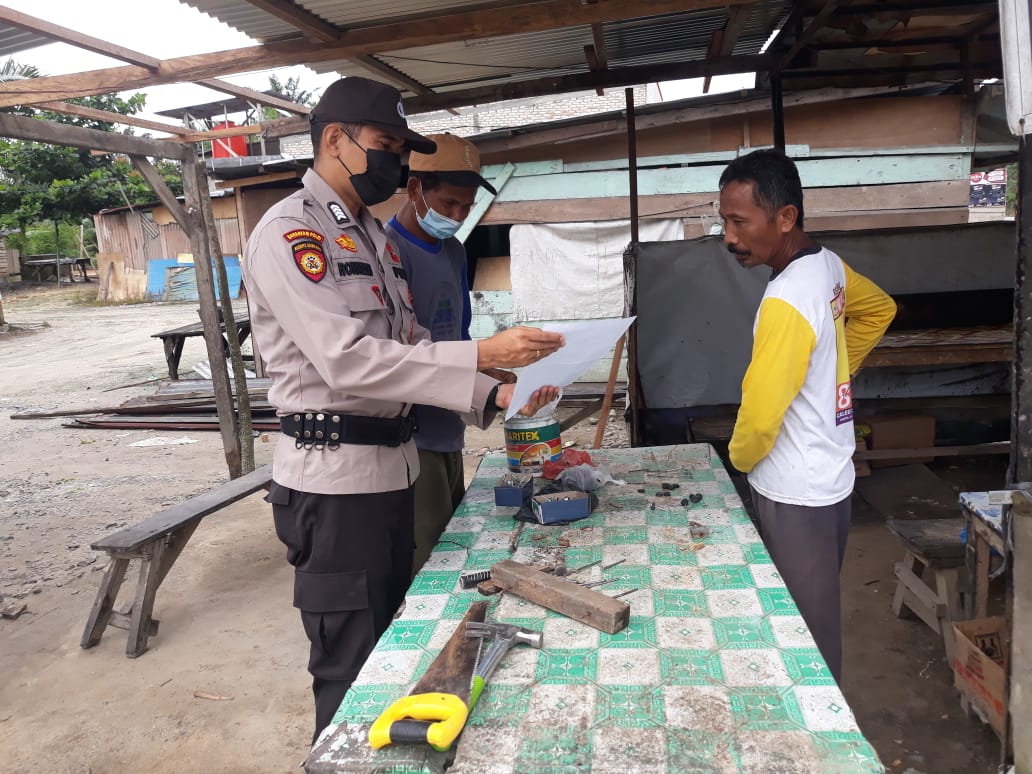 Upaya Tekan Penyebaran Covid-19, Polsubsektor Pelalawan Gencar Yustisi