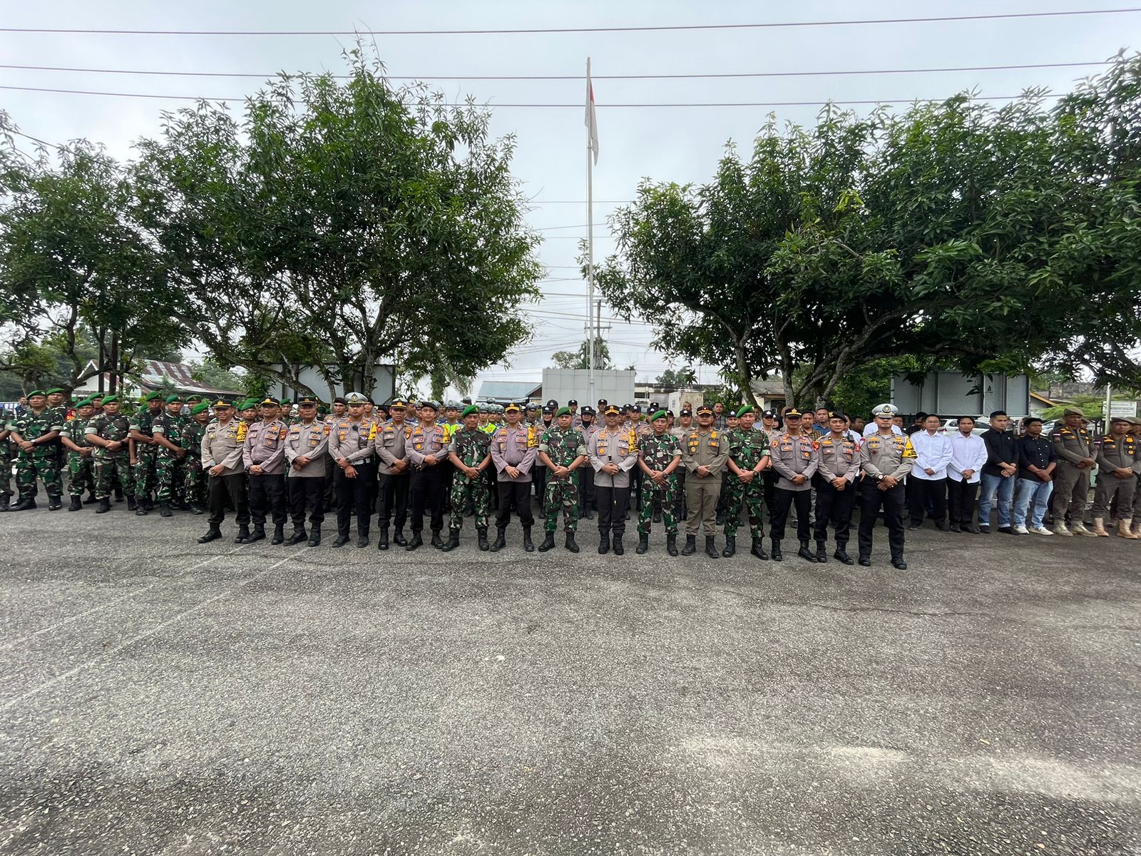 Apel Bersama, Polres Rohul dan Koramil Rambah Sinergitas Kawal Pemilu Damai 2024