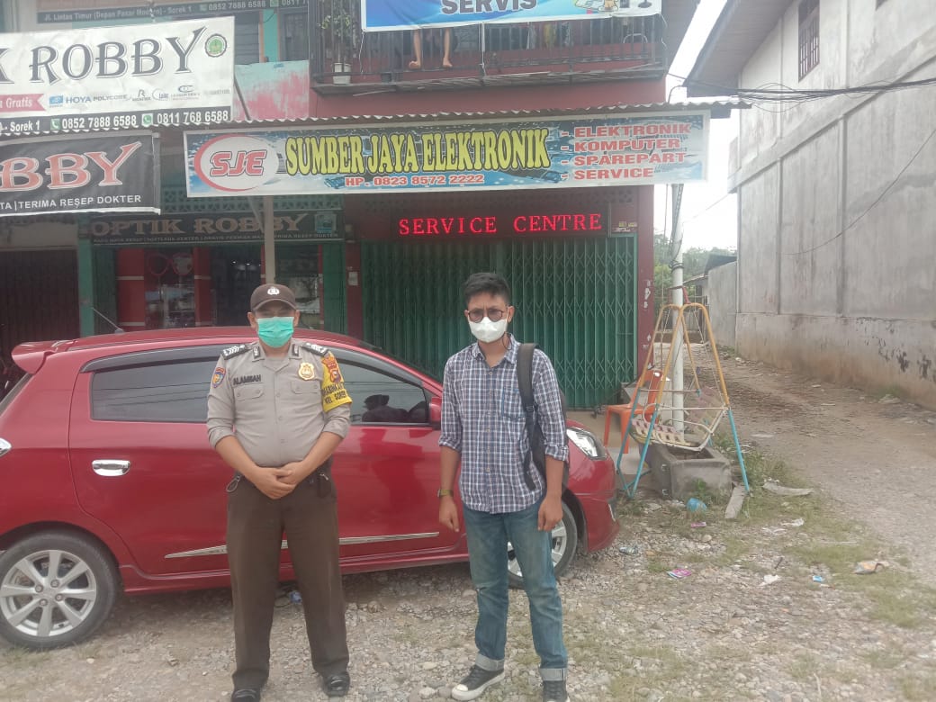 Polsek Pangkalan Kuras Laksanakan Giat Tracking Kontak Terhadap Warga Positif Covid-19
