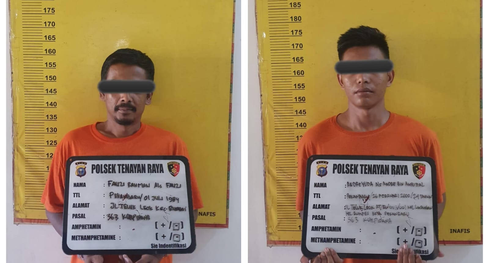 Kepergok Security, Dua Pencuri Diangkut Polsek Tenayan Raya