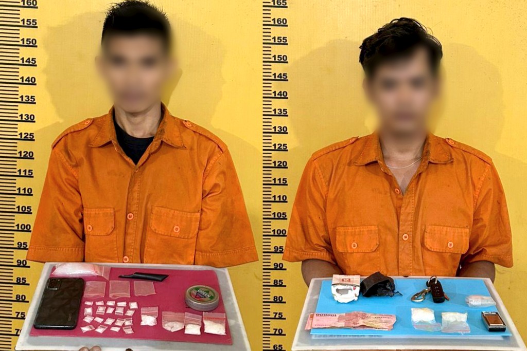 Polres Inhu Tangkap 2 Pengedar di Dua Desa, Puluhan Paket Sabu Diamankan