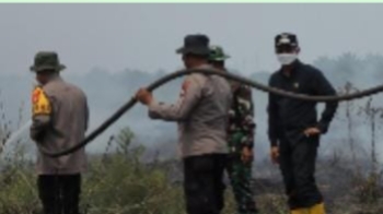 20 Hektar Lahan di Rohil Terbakar, Kapolres dan Forkopimda Upayakan Pemadaman