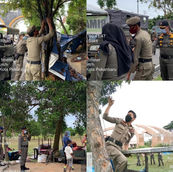 Satpol PP Pekanbaru Bongkar Bangunan Liar di Dua Lokasi