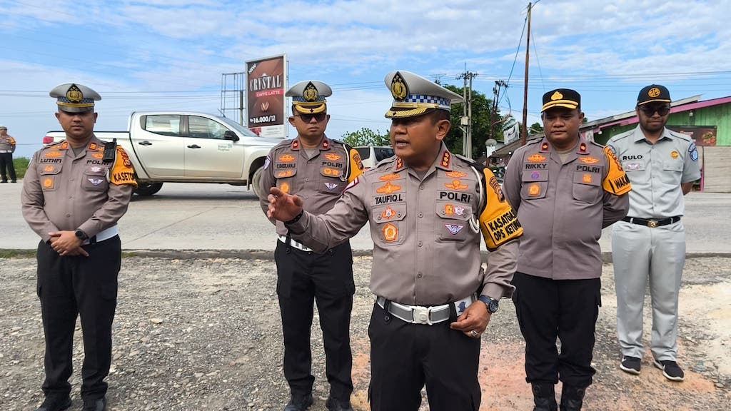 Dirlantas Polda Riau Pantau Arus Balik Lebaran di Tol Pekanbaru - Dumai dan Jalinsum