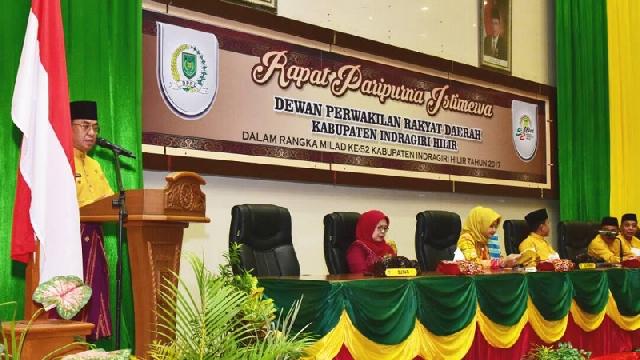 Bupati Hadiri Rapat Paripurna Milad Inhil ke - 52 tahun 2017