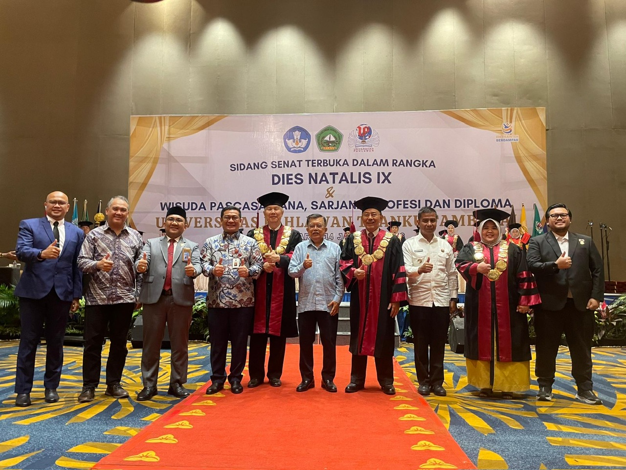 Wapres Jusuf Kalla Hadiri Wisuda dan Dies Natalis IX Universitas Pahlawan di Pekanbaru