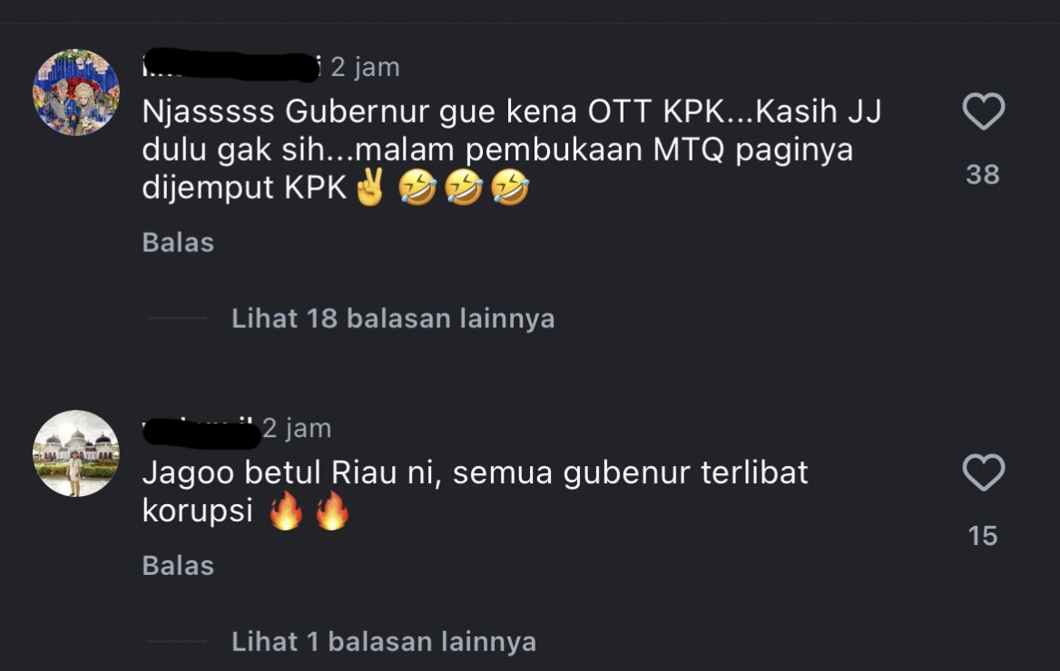 Usai Dikabarkan Terjaring OTT, Instagram Gubri Abdul Wahid Diserang Netizen