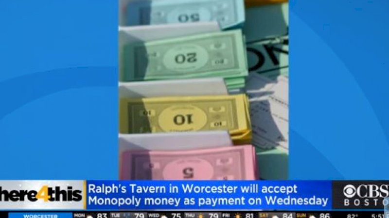 Ternyata Ini Alasannya Bar di AS Terima Uang Monopoli untuk Pembayaran