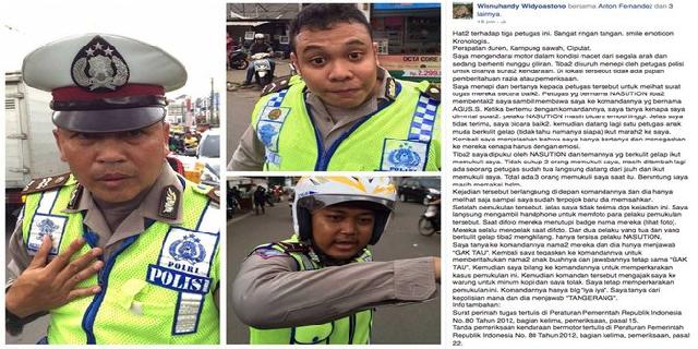 Ditanya surat tugas, polisi Ciputat marah & malah pukul pengendara