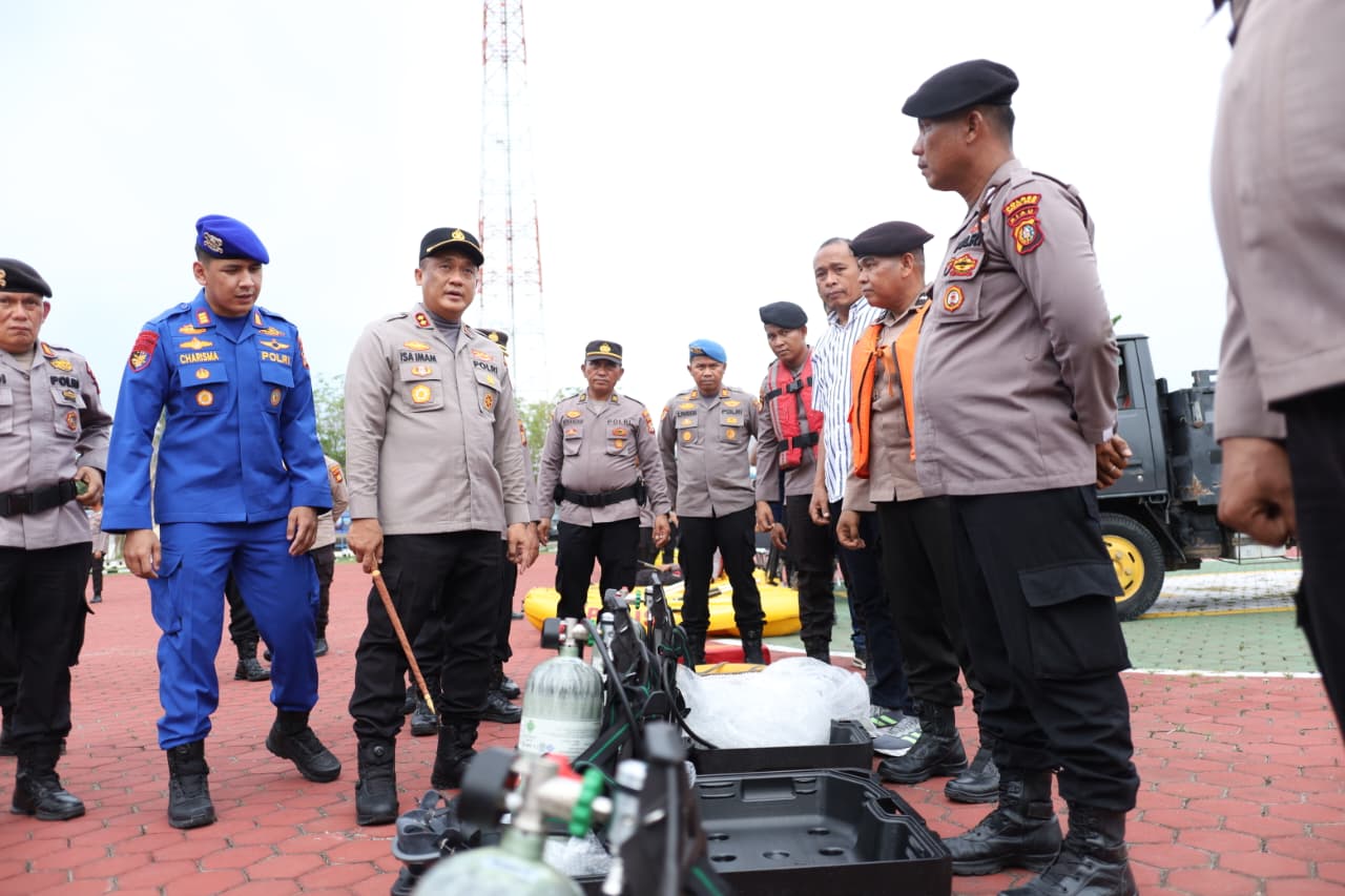 Antisipasi Banjir di Rohil, Kapolres Cek Kesiapan Peralatan Taktis