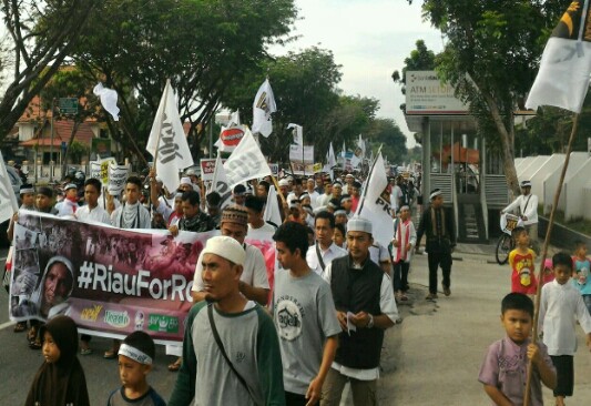 Parpol dan Ormas Islam Pekanbaru Aksi Protes Kebiadaban Myanmar Atas Muslim Rohingya