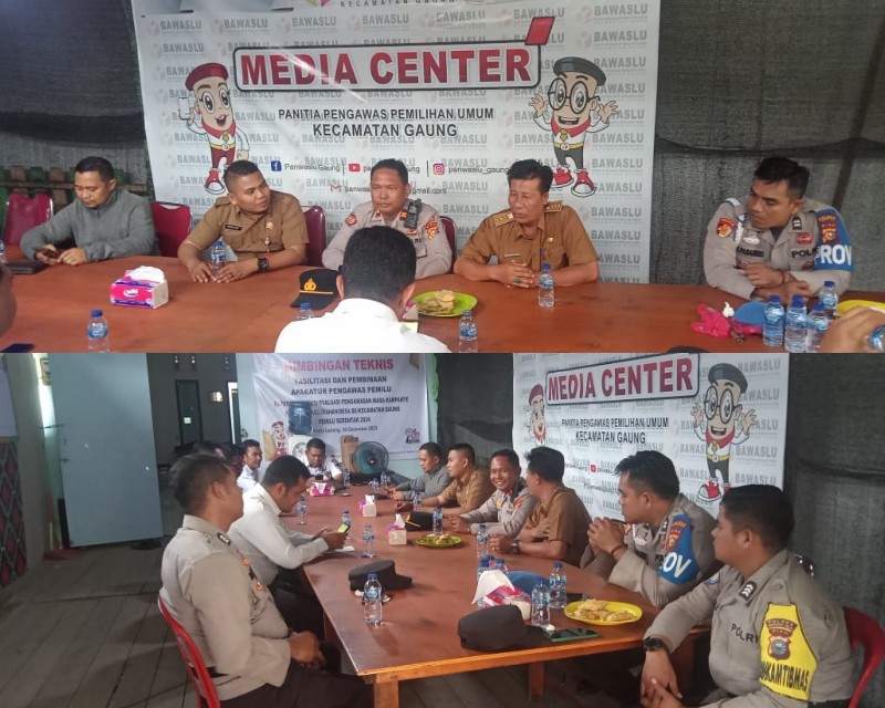Kapolsek Gaung Bersama Forkompimcam dan Bawaslu Gelar Cooling System untuk Sukseskan Pemilu Damai 2024