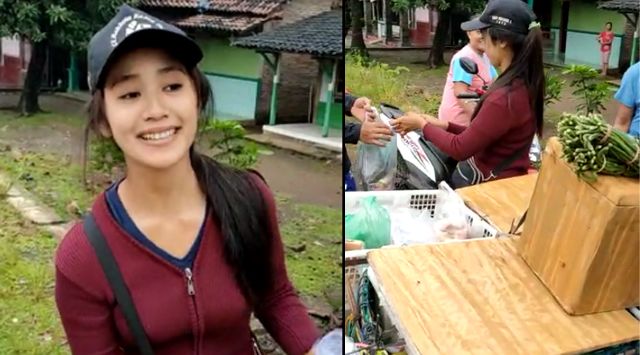 Cewek Cantik Penjual Sayur Keliling Ini Ternyata Siswi SMA