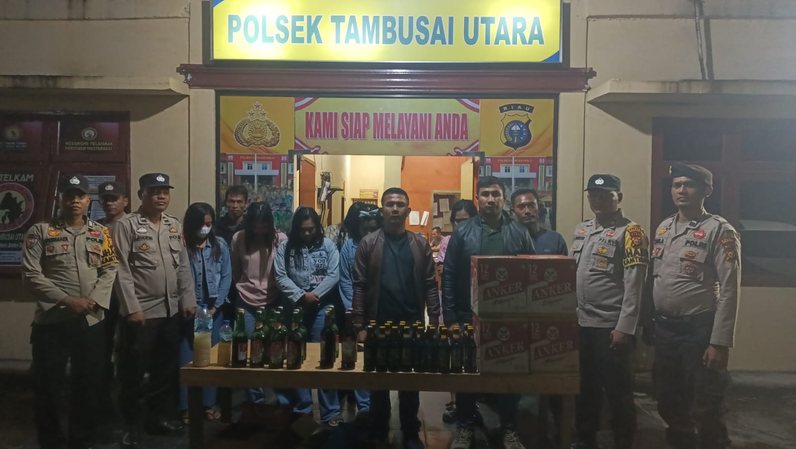 Polsek Tambusai Utara Amankan Puluhan Minuman Keras dari Warung Remang-Remang