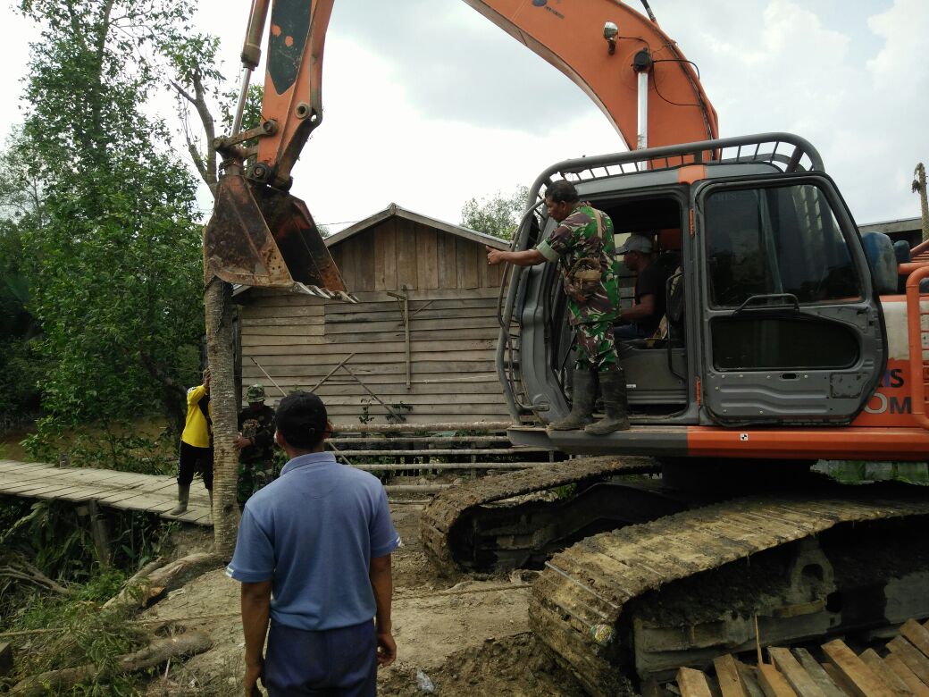 Pra TMMD ke 101, Kodim 0314/Inhil Bikin Jembatan Darurat