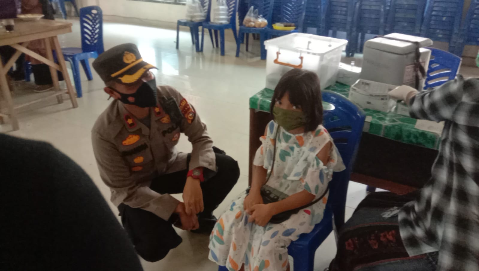 Polsek Pangkalan Kuras Kawal Vaksinasi, Sasar 7 Lokasi 