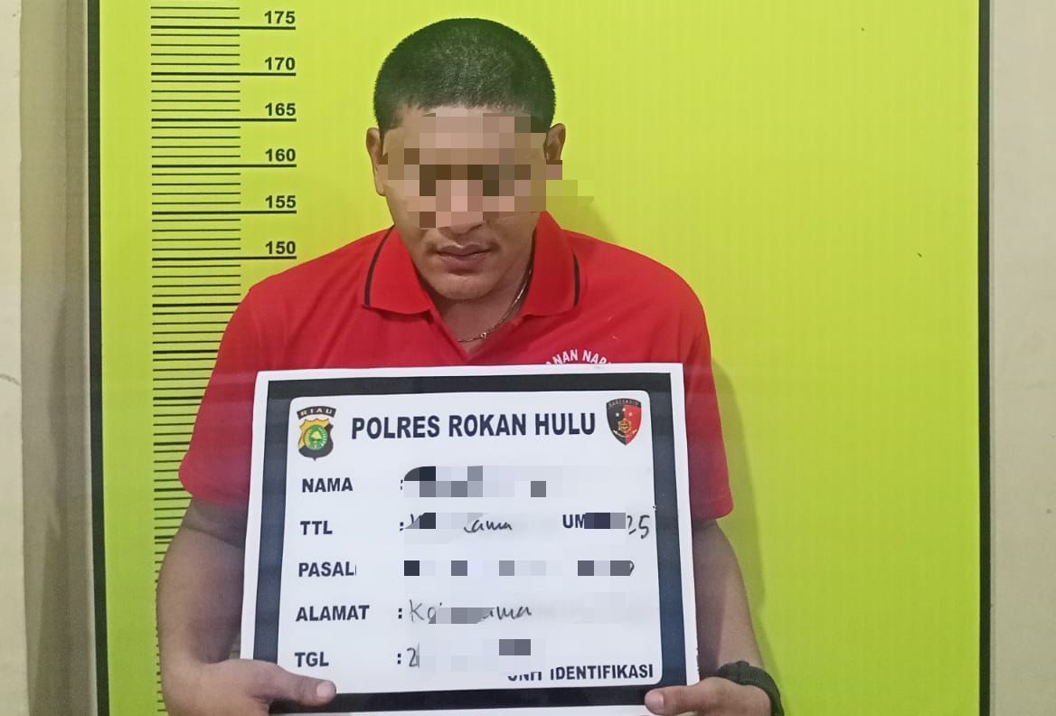 Terjerat Kasus Narkoba, Seorang Warga Kota Lama Mendekam di Sel Mapolres Rohul