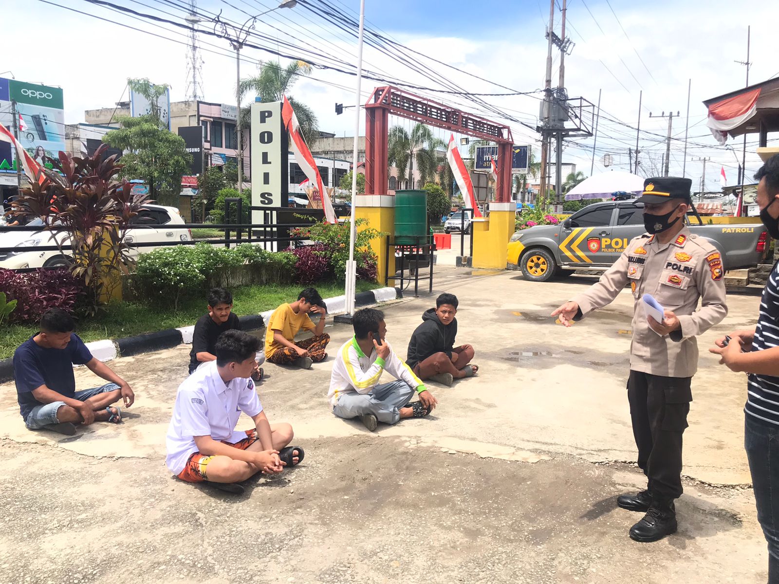 Polsek Pangkalan Kerinci Jaring 7 Pelanggar Prokes