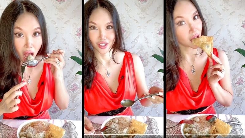Melihat Cara Chef Vindy Lee Makan Bakso Yang Bikin Heboh, Netizen: Keburu Perut Bunyi