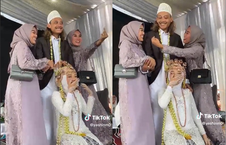 Viral Pria Foto Bareng 3 Istri saat Nikah Lagi, Ekspresi Para Wanita Bikin Terenyuh