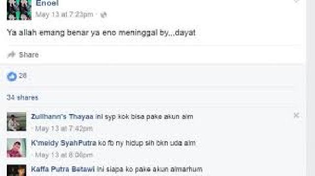 Misteri Status Facebook Eno, 