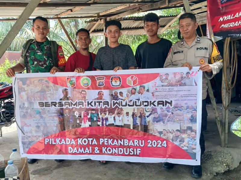 Bhabinkamtibmas dan Babinsa Rumbai Aktif Jaga Kondusivitas Jelang Pilkada 2024