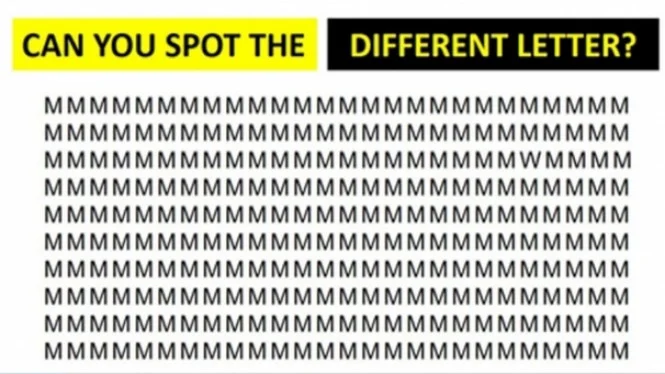 Bisa Temukan Huruf 'M' Terbalik? Berarti Kamu Jenius