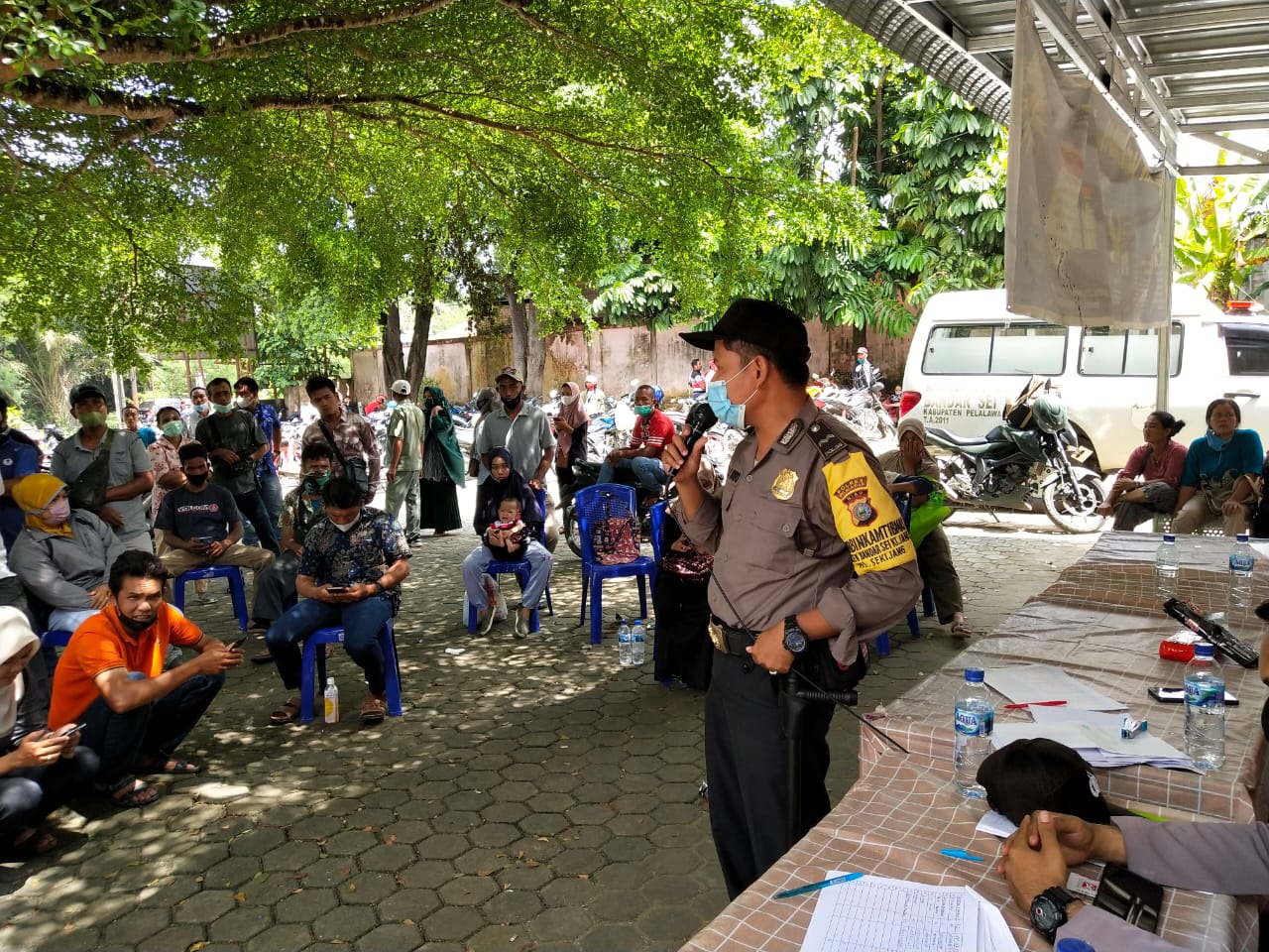 Demi Kelancaran Vaksinasi, Polsek Bandar Sei Kijang Lakukan Pemantauan di Puskesmas