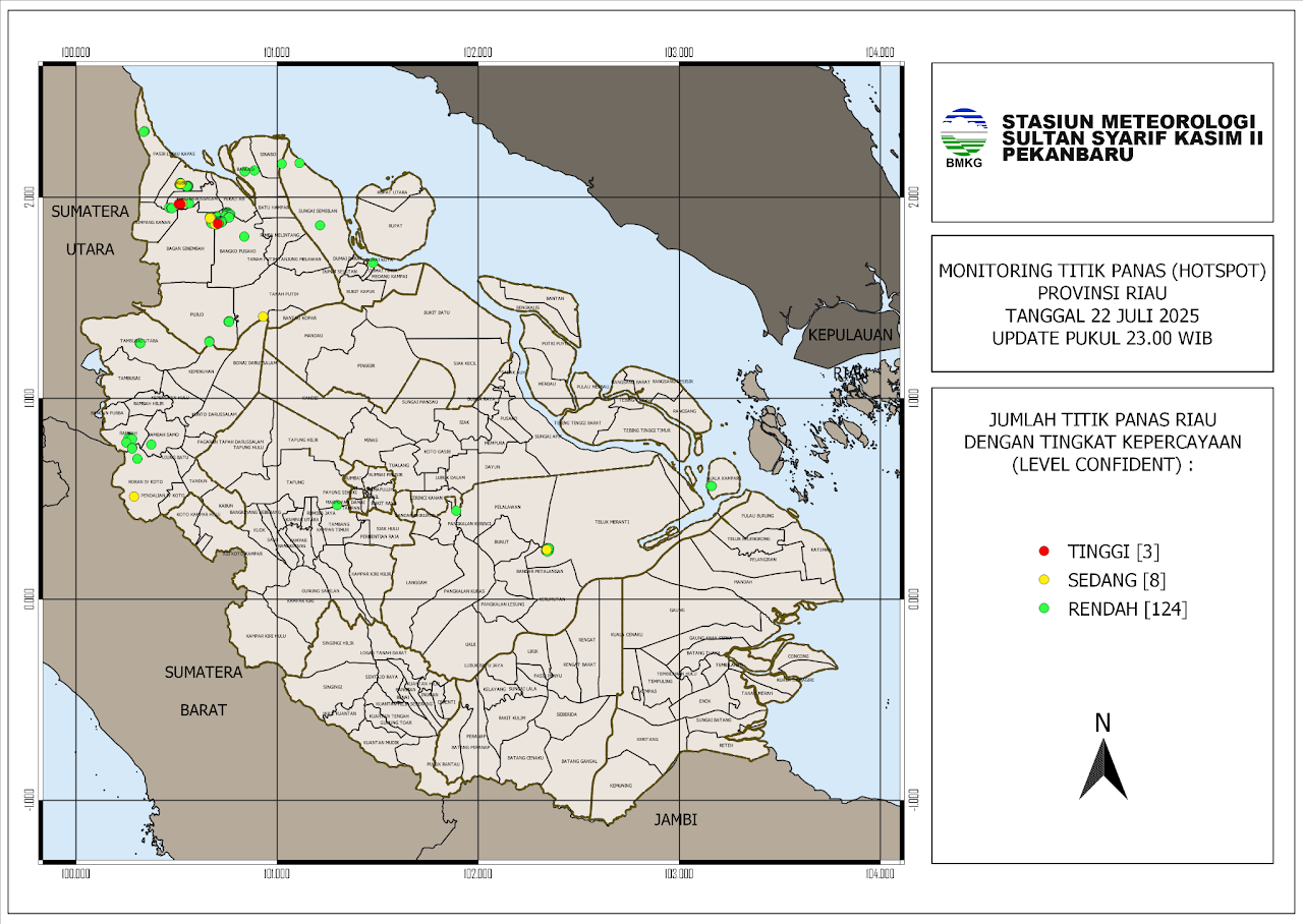 Hotspot Kembali Meningkat di Riau, 135 Titik Panas Terdeteksi Pagi Ini