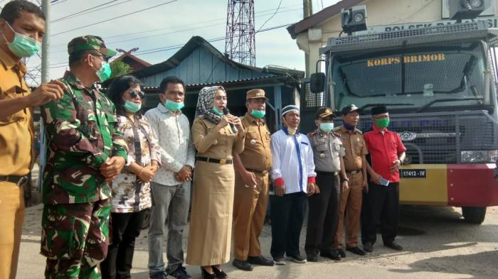 15 Ribu Liter Cairan Desinfektan Disemprotkan di Sepanjang Jalan Protokol Baganbatu Kota